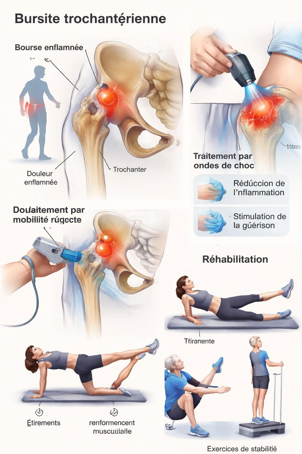 découvrez le traitement par ondes de choc pour la bursite trochantérienne à saint-constant, une solution rapide et efficace pour soulager la douleur et améliorer votre mobilité.