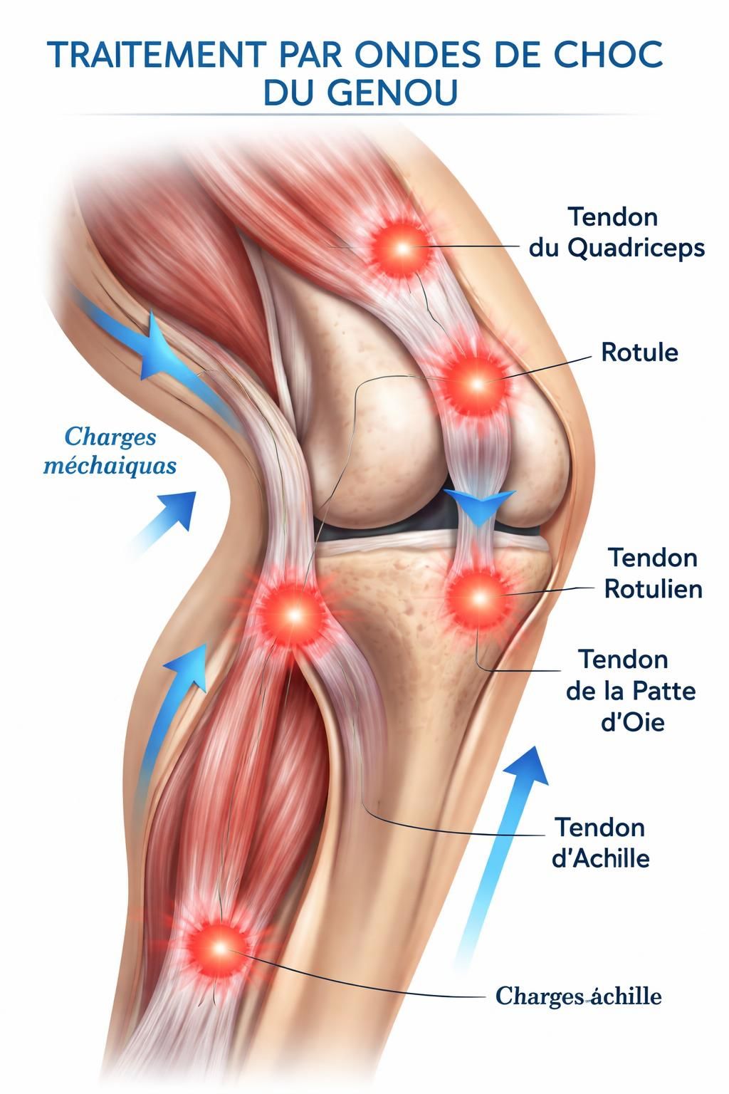 découvrez notre traitement par ondes de choc à mirabel pour soulager rapidement et efficacement la tendinite du genou. une solution non invasive pour retrouver mobilité et confort.