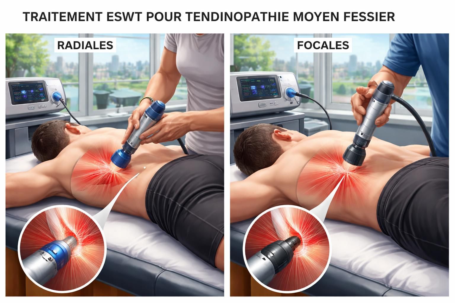 découvrez notre traitement par ondes de choc à longueuil pour soulager rapidement et efficacement la tendinite du moyen fessier. solution non invasive et durable pour retrouver votre mobilité.